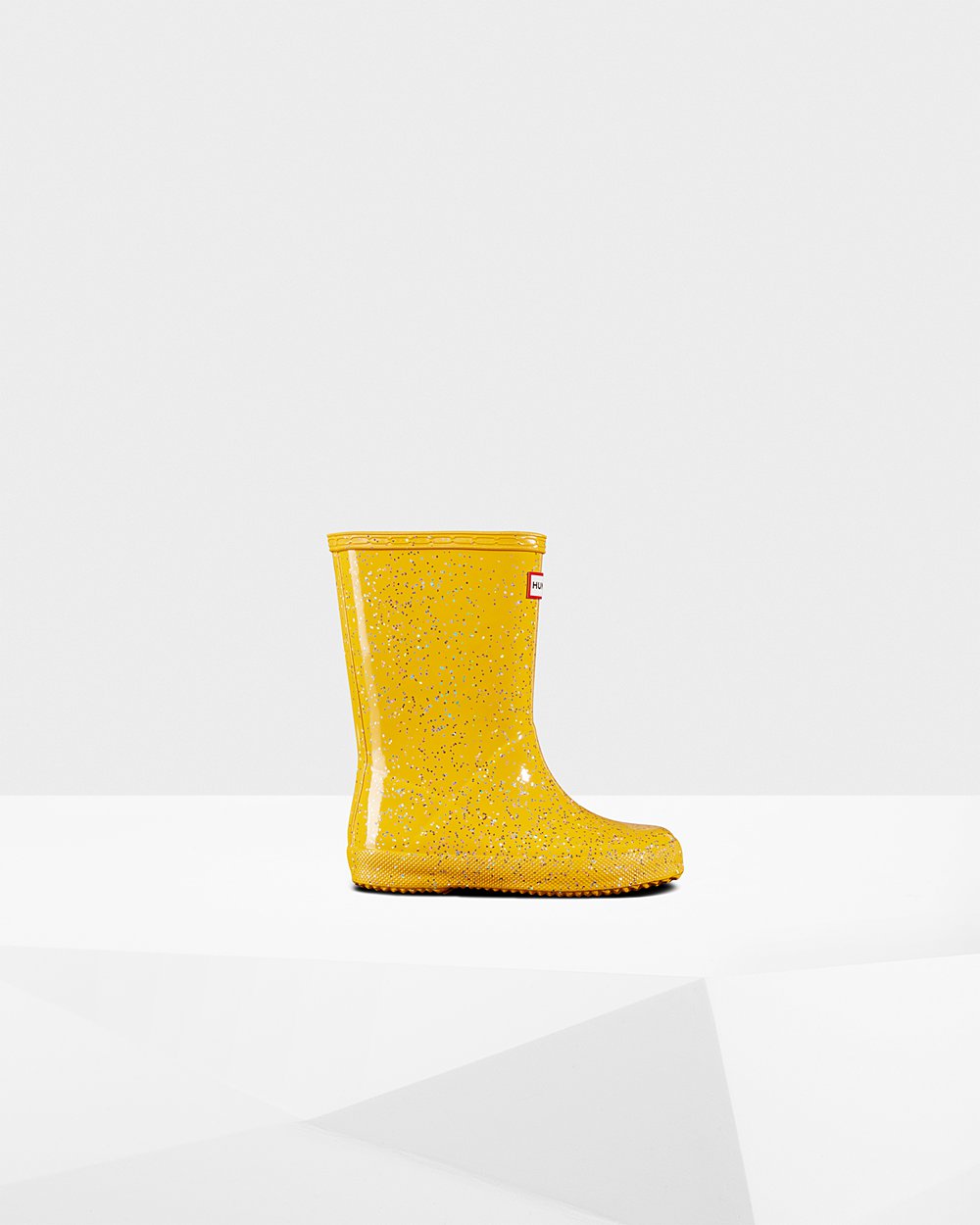 Bottes de Pluie Hunter Original First Giant Glitter Enfant Jaune BICFURY-79